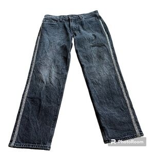 Lucky Brand black mid rise sienna boyfriend jeans with cute detailing